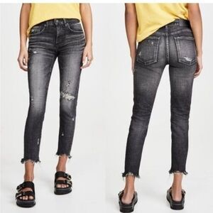 Moussy Women's 27 Vintage MV Glendele Distressed Skinny Jeans Black